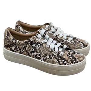 J/Slides NYC Women Snakeskin Leather Platform Sneakers Shoes Size 6.5 Streetwear